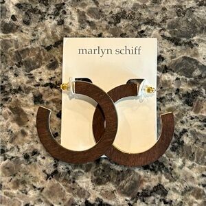 Marlyn Schiff Dark Brown Hoop Earrings